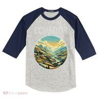 Ecuador Scenery Art Deco Kids Colorblock Raglan Jersey thumb 0