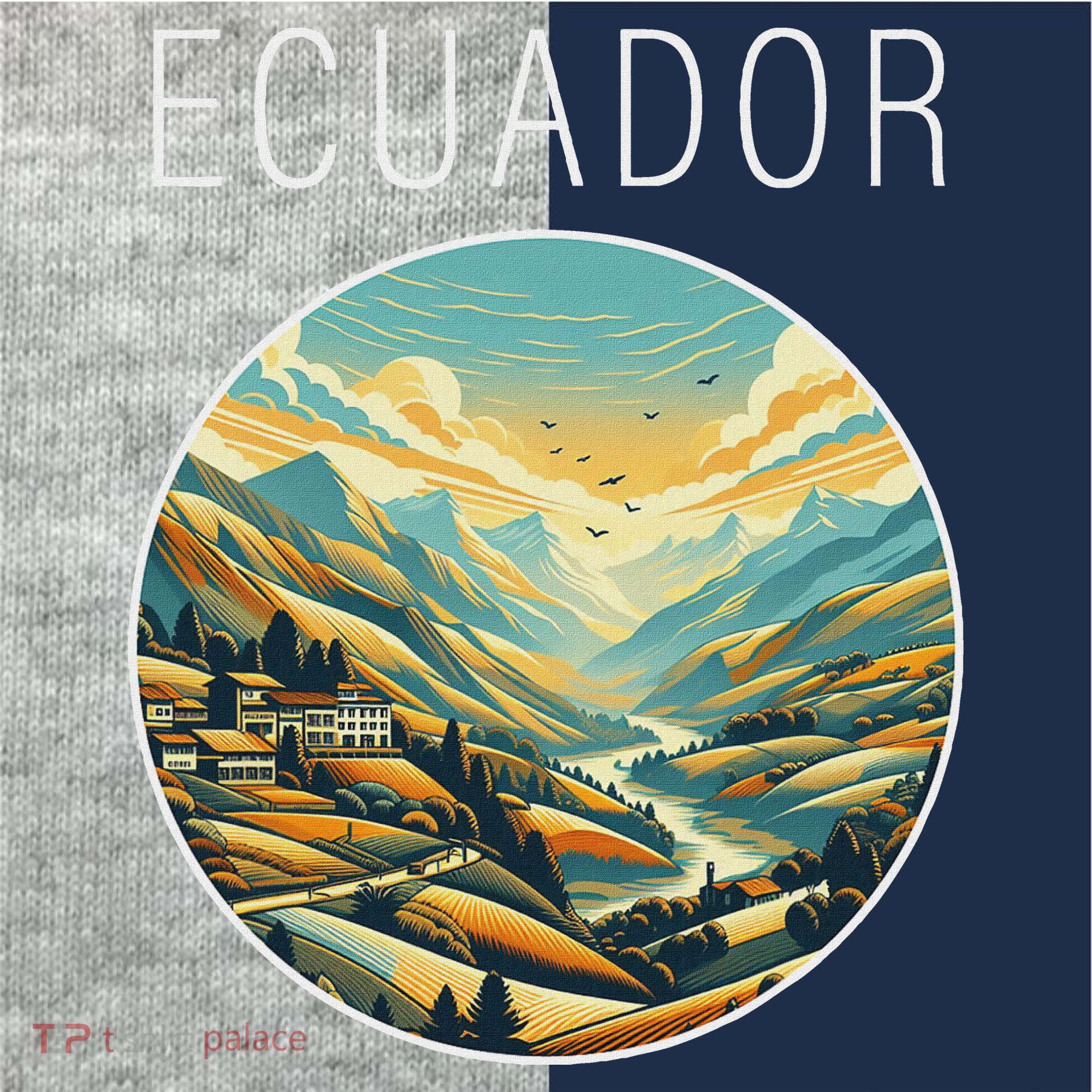 Ecuador Scenery Art Deco Kids Colorblock Raglan Jersey