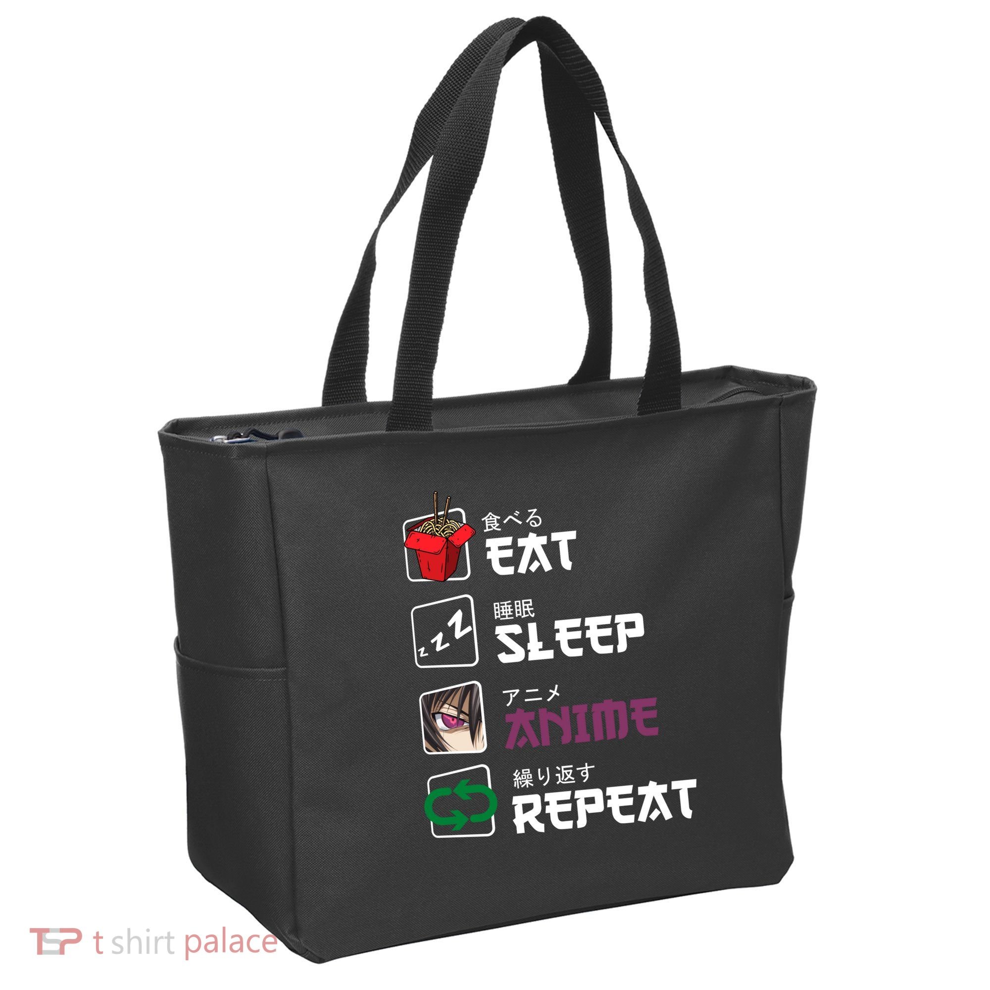 Eat Sleep Anime Repeat Tote Bag