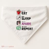 Eat Sleep Anime Repeat USA-Made Doggie Bandana thumb 0