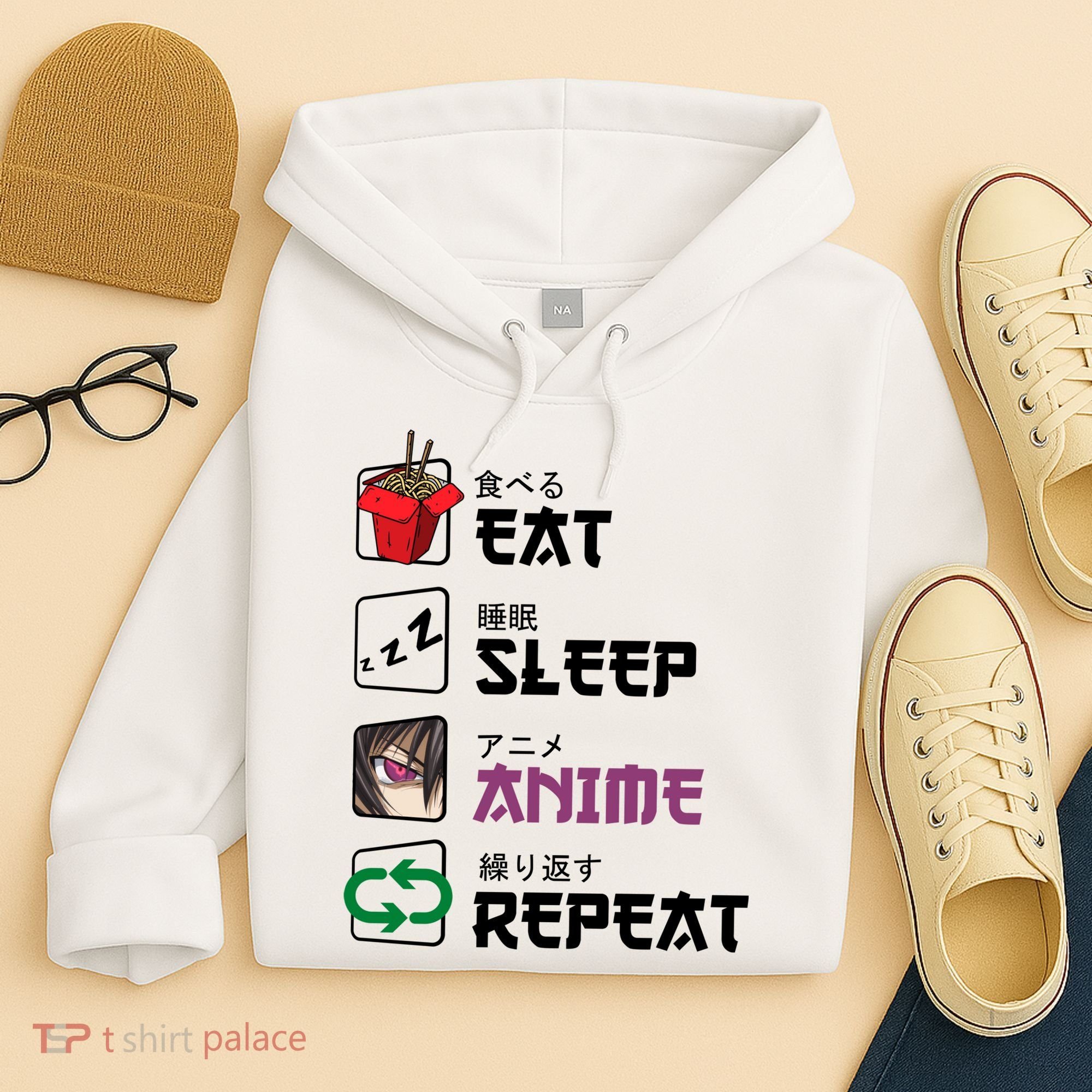 Eat Sleep Anime Repeat Hoodie