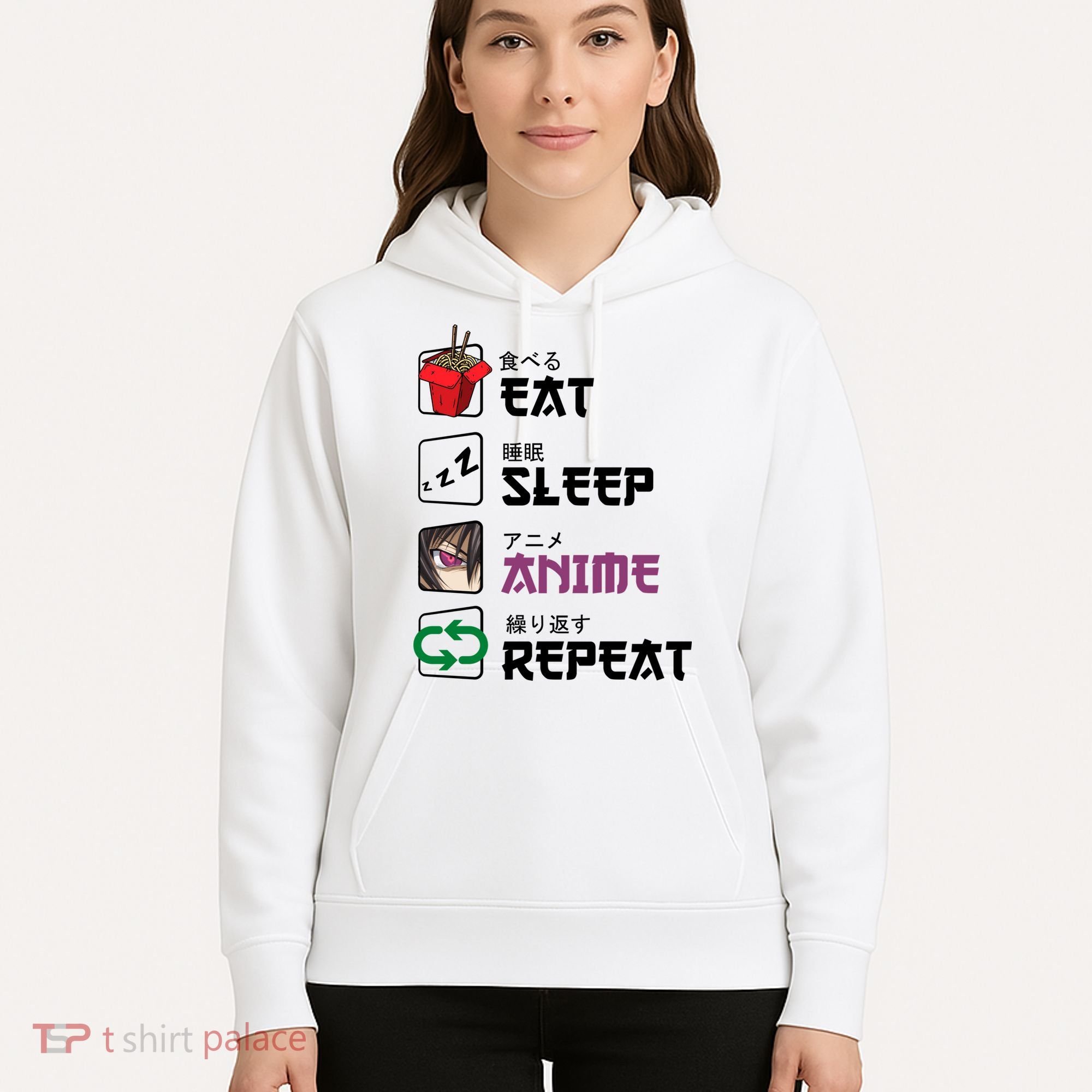 Eat Sleep Anime Repeat Hoodie