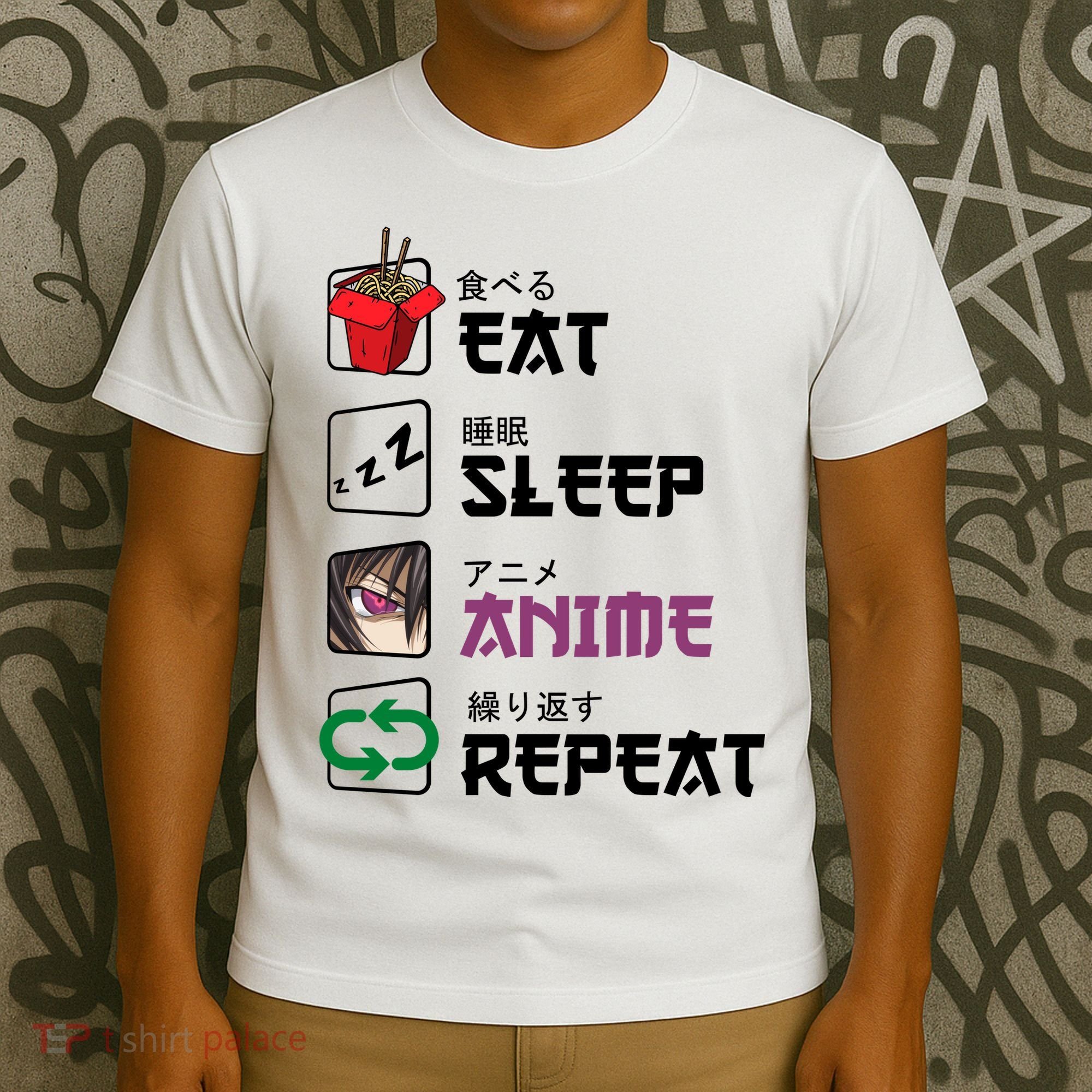 Eat Sleep Anime Repeat T-Shirt