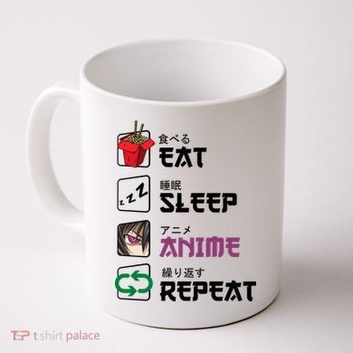 Eat Sleep Anime Repeat Coffee Mug