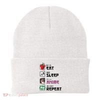 Eat Sleep Anime Repeat Beanie thumb 0