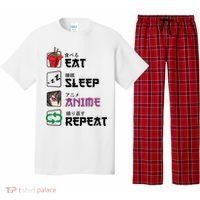 Eat Sleep Anime Repeat Pajama Set thumb 0
