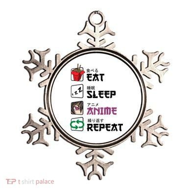 Eat Sleep Anime Repeat Ornament