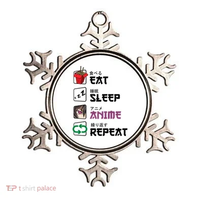 Eat Sleep Anime Repeat Ornament