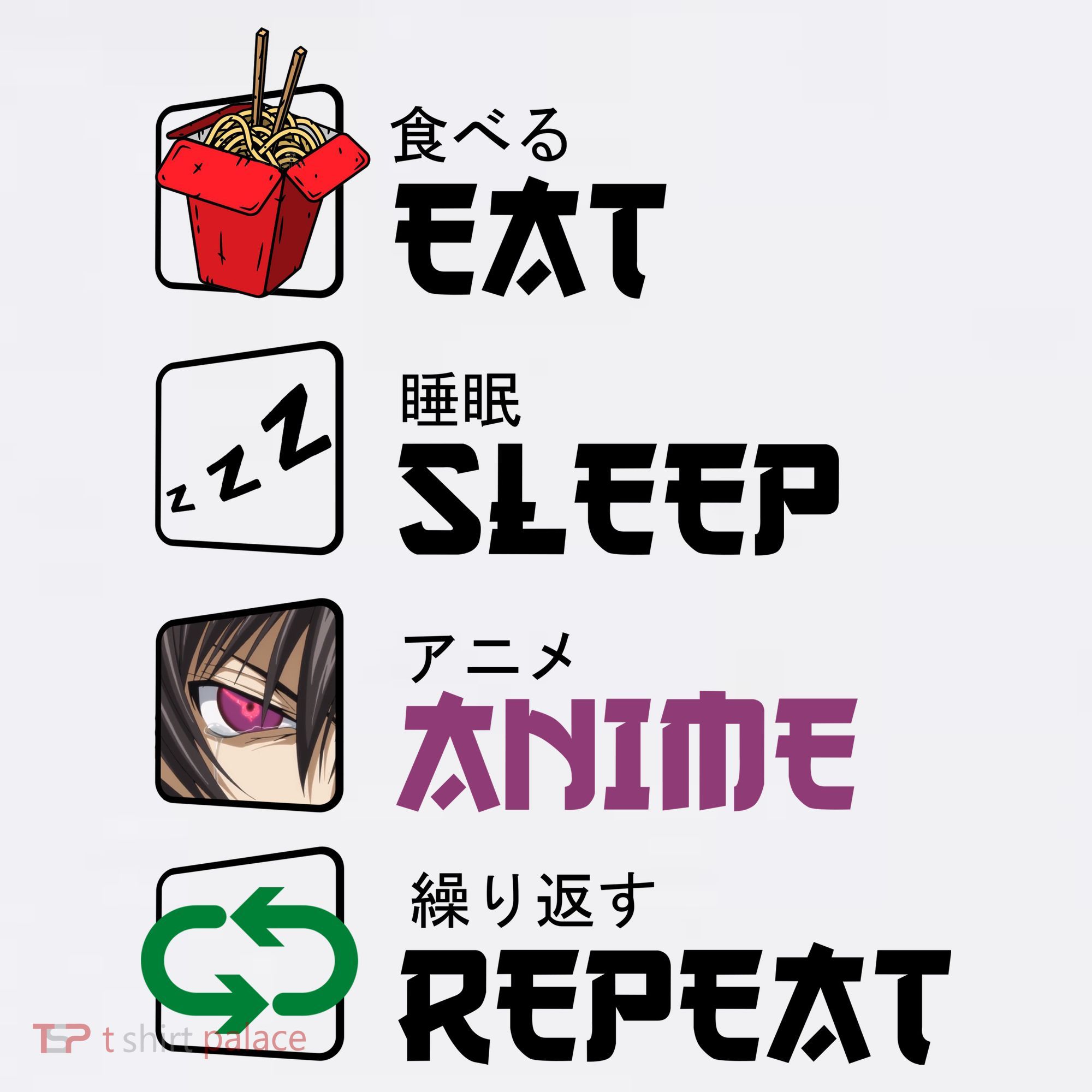 Eat Sleep Anime Repeat Ornament