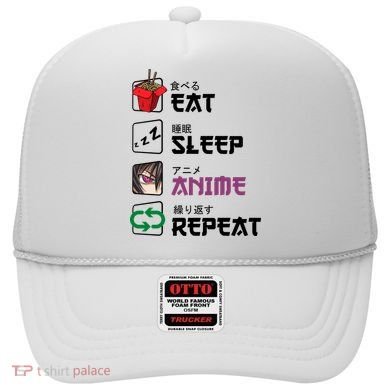 Eat Sleep Anime Repeat Hat