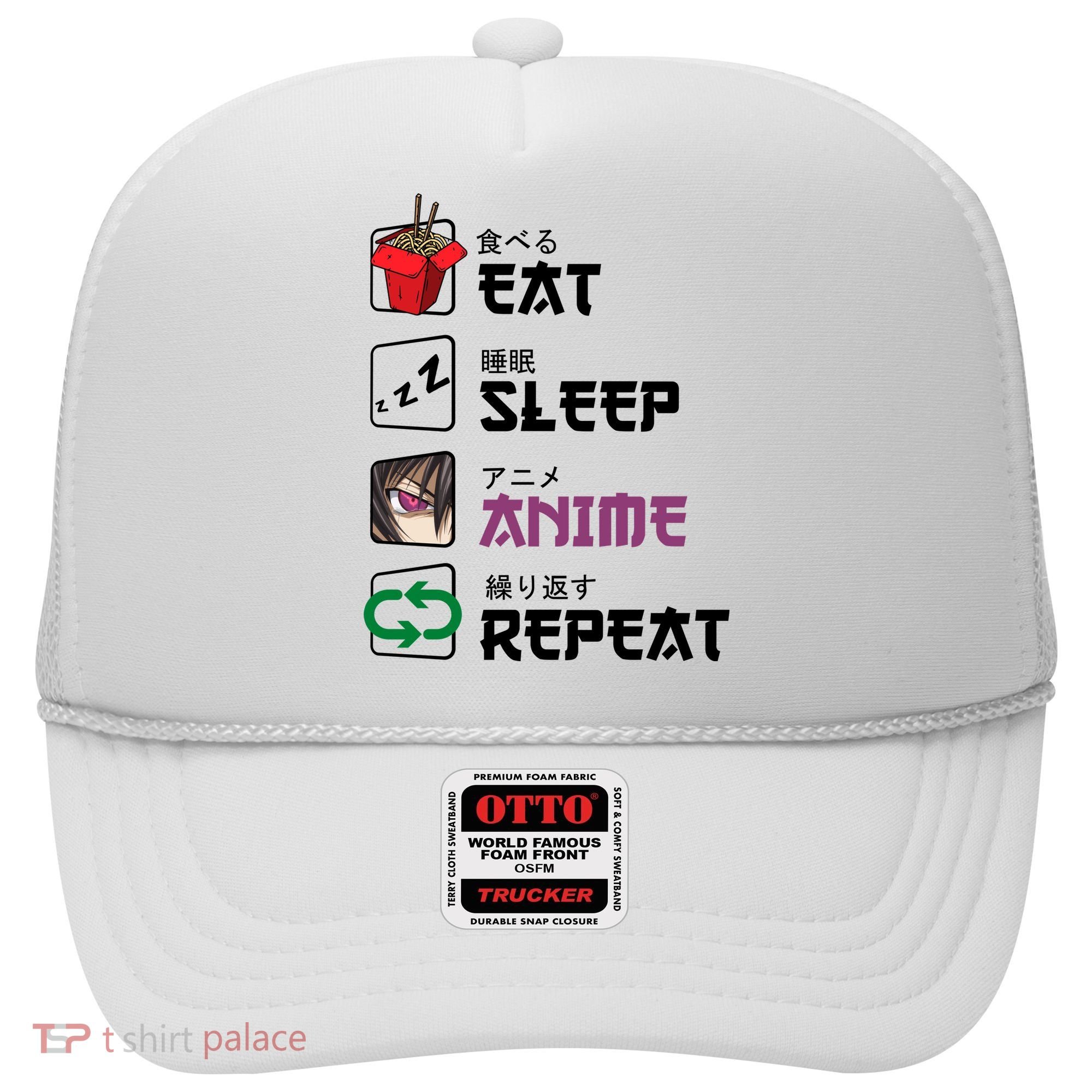 Eat Sleep Anime Repeat Hat