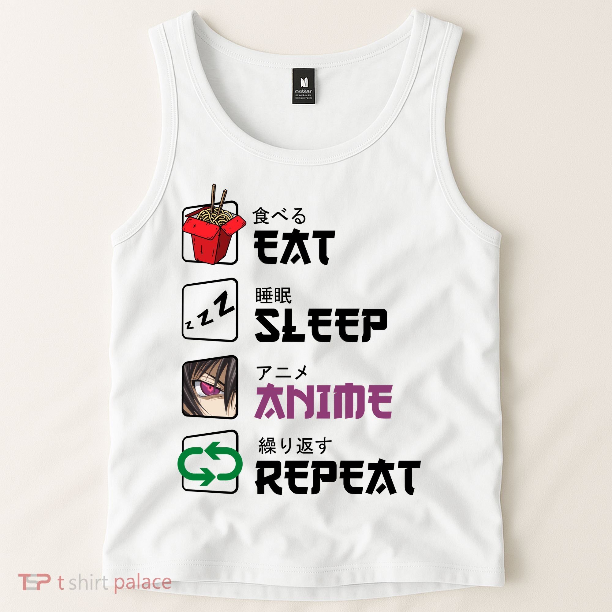 Eat Sleep Anime Repeat Tank Top