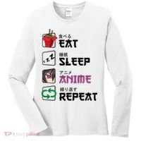 Eat Sleep Anime Repeat Women's Long Sleeve Shirt thumb 0