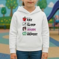 Eat Sleep Anime Repeat Kids Hoodie thumb 3