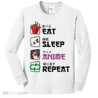 Eat Sleep Anime Repeat Kids Long Sleeve Shirt thumb 0