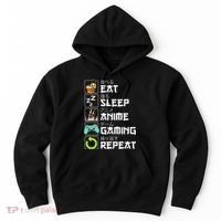 Eat Sleep Anime Gaming Repeat Kawaii Otaku Anime Manga Hoodie thumb 0