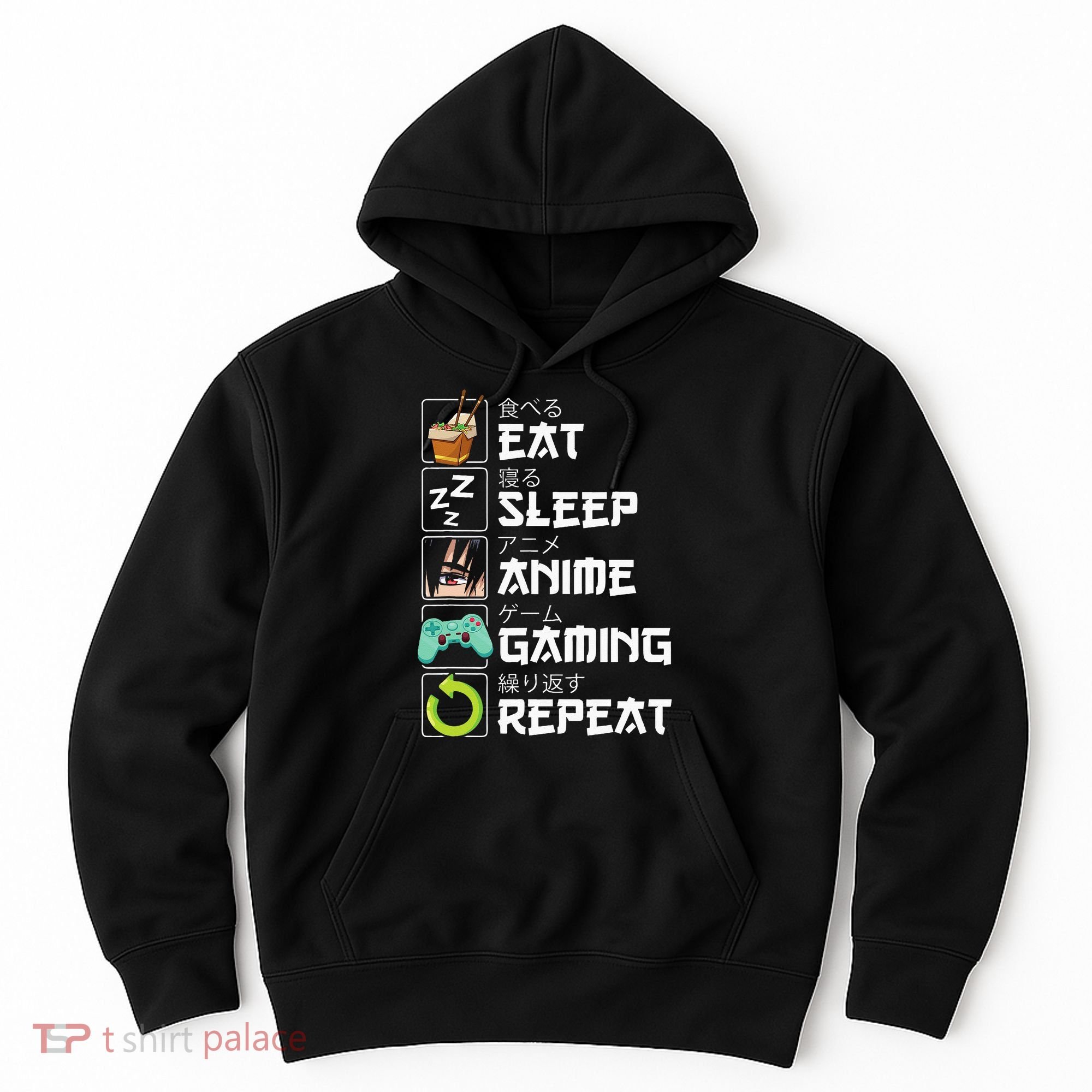 Eat Sleep Anime Gaming Repeat Kawaii Otaku Anime Manga Hoodie