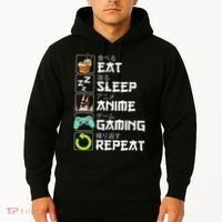 Eat Sleep Anime Gaming Repeat Kawaii Otaku Anime Manga Hoodie thumb 2