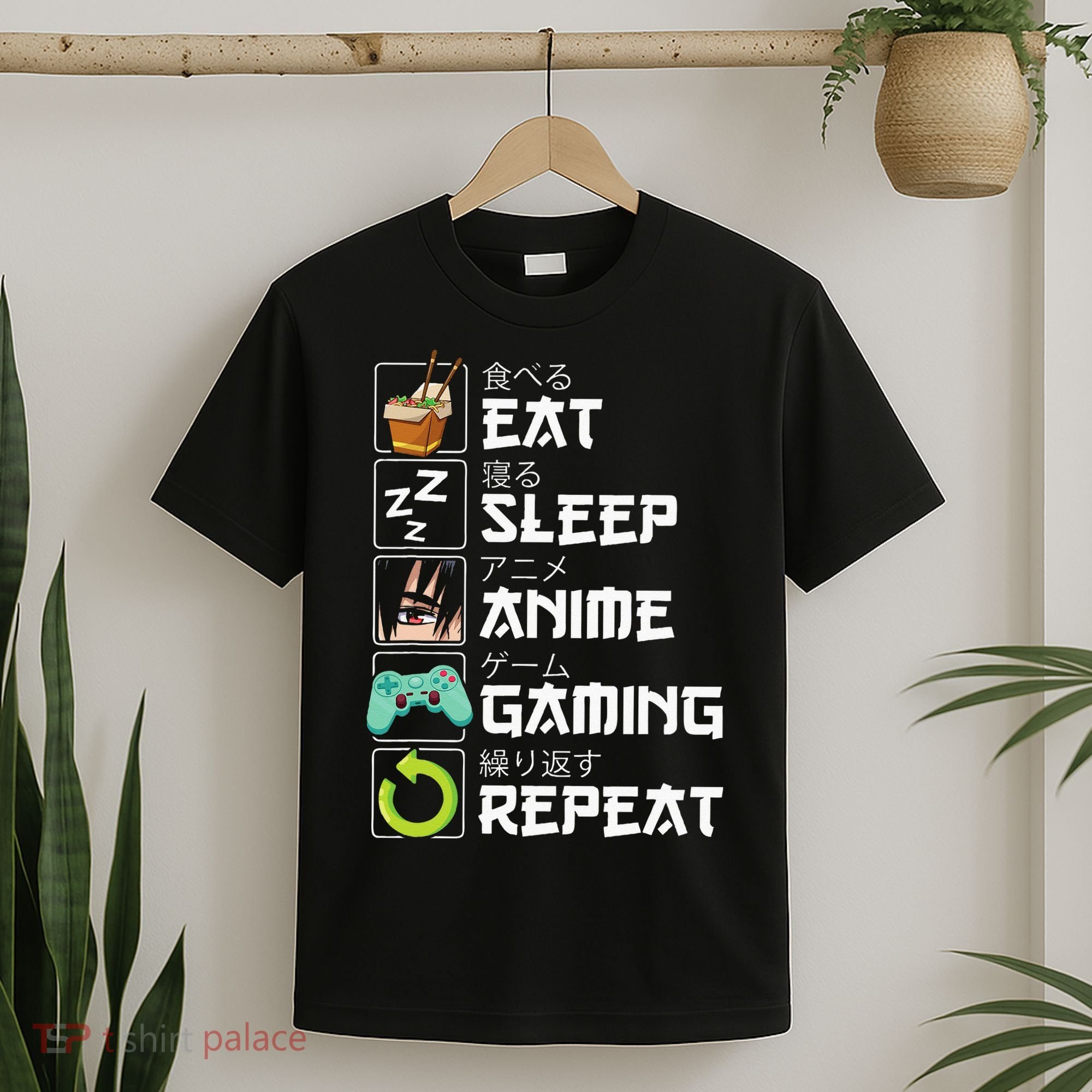 Eat Sleep Anime Gaming Repeat Kawaii Otaku Anime Manga T-Shirt