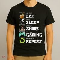 Eat Sleep Anime Gaming Repeat Kawaii Otaku Anime Manga T-Shirt thumb 3