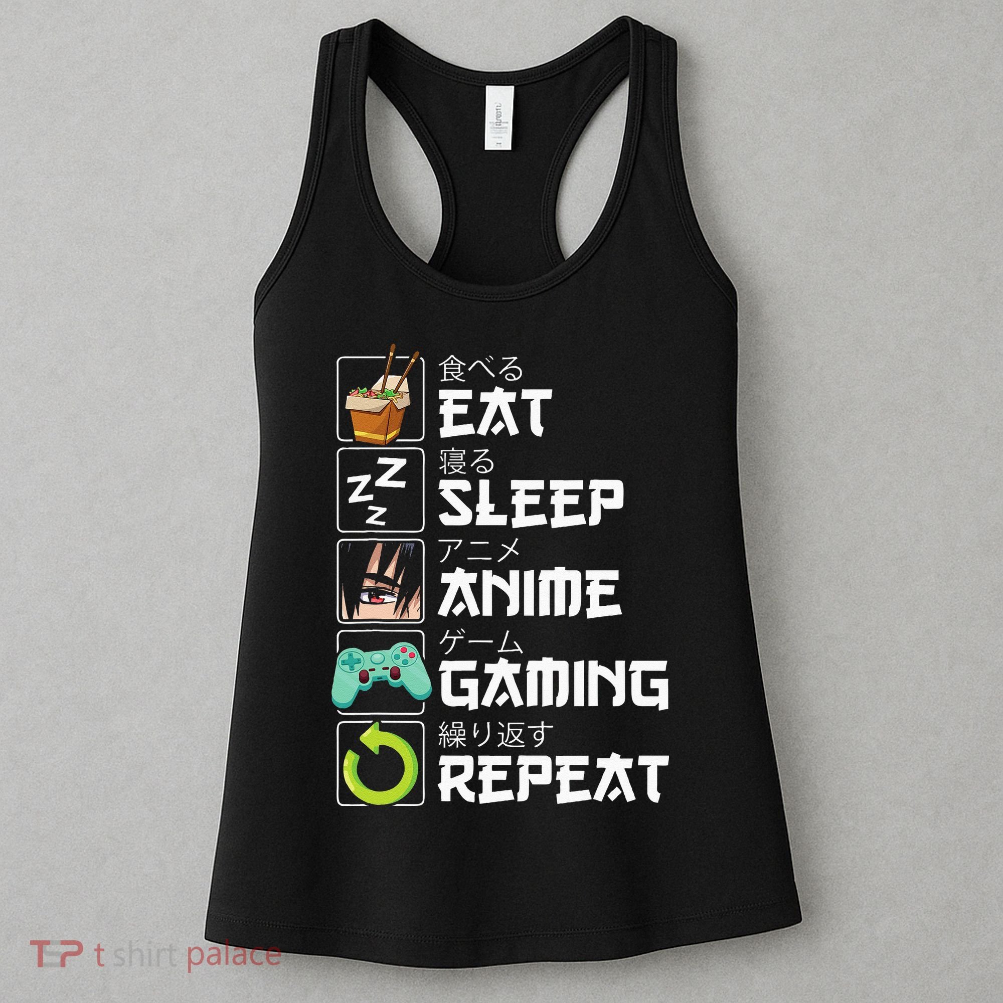 Eat Sleep Anime Gaming Repeat Kawaii Otaku Anime Manga Women's Tank Top