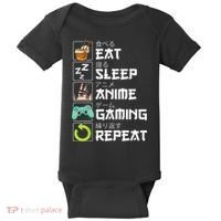 Eat Sleep Anime Gaming Repeat Kawaii Otaku Anime Manga Baby Bodysuit thumb 0