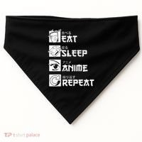 Eat Sleep Anime Repeat Manga USA-Made Doggie Bandana thumb 0