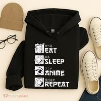 Eat Sleep Anime Repeat Manga Hoodie thumb 4