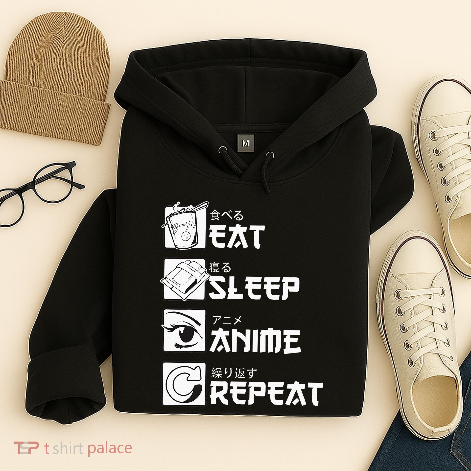 Eat Sleep Anime Repeat Manga Hoodie