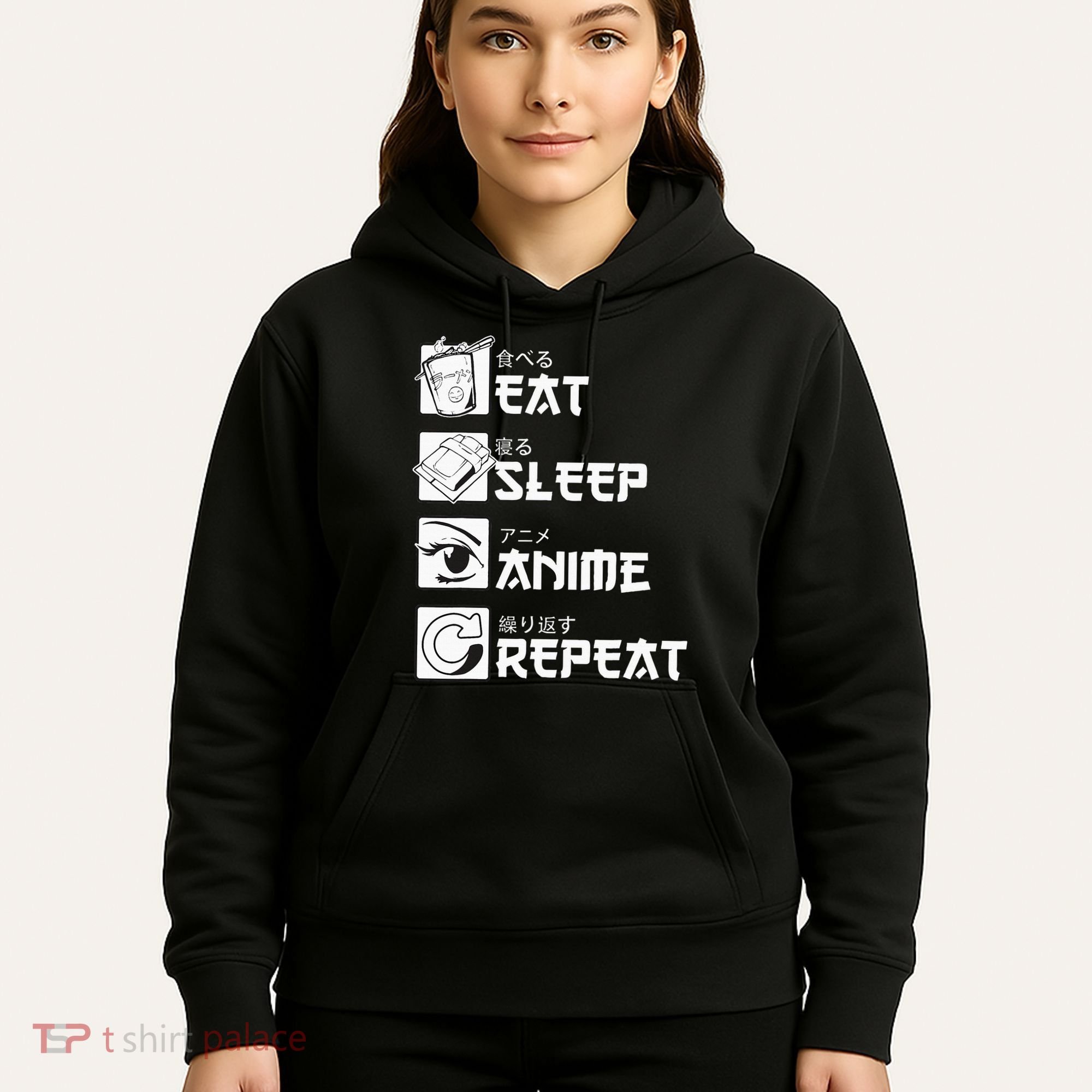 Eat Sleep Anime Repeat Manga Hoodie
