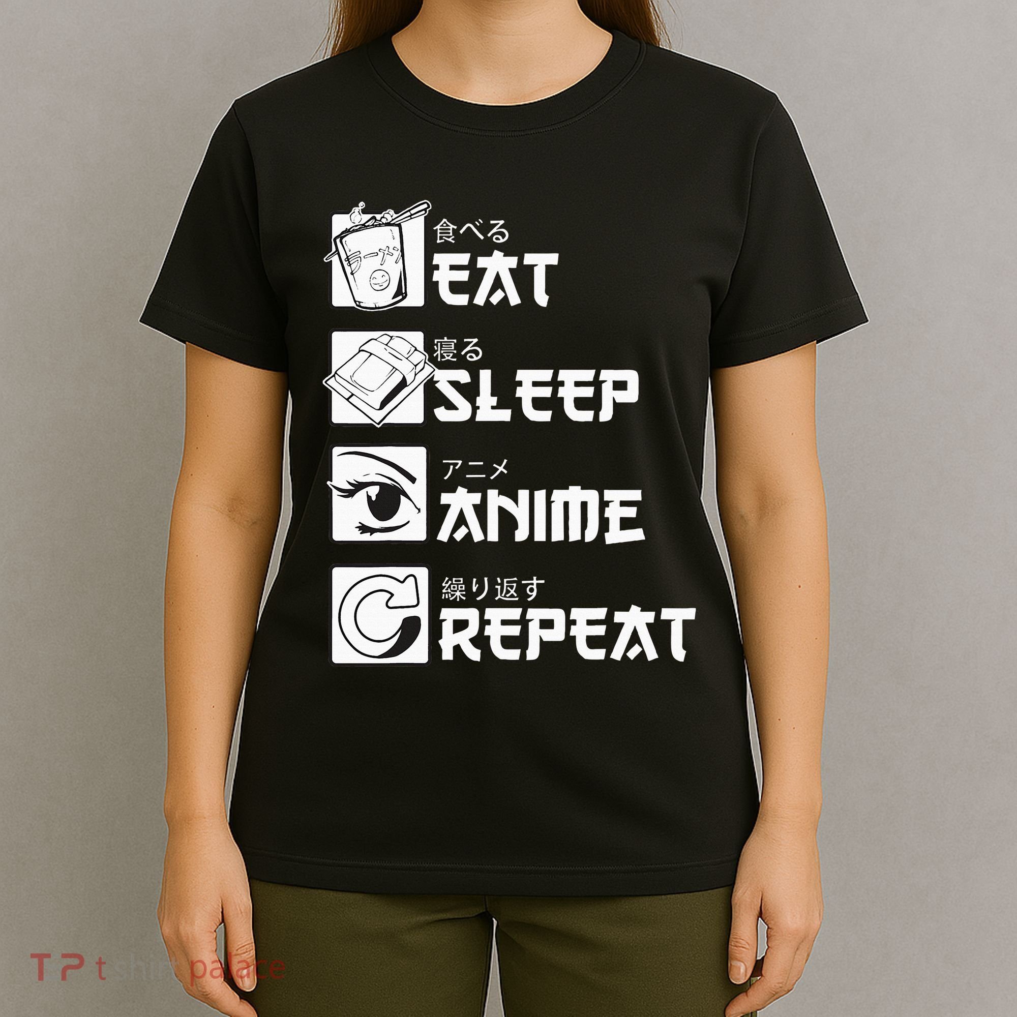 Eat Sleep Anime Repeat Manga T-Shirt