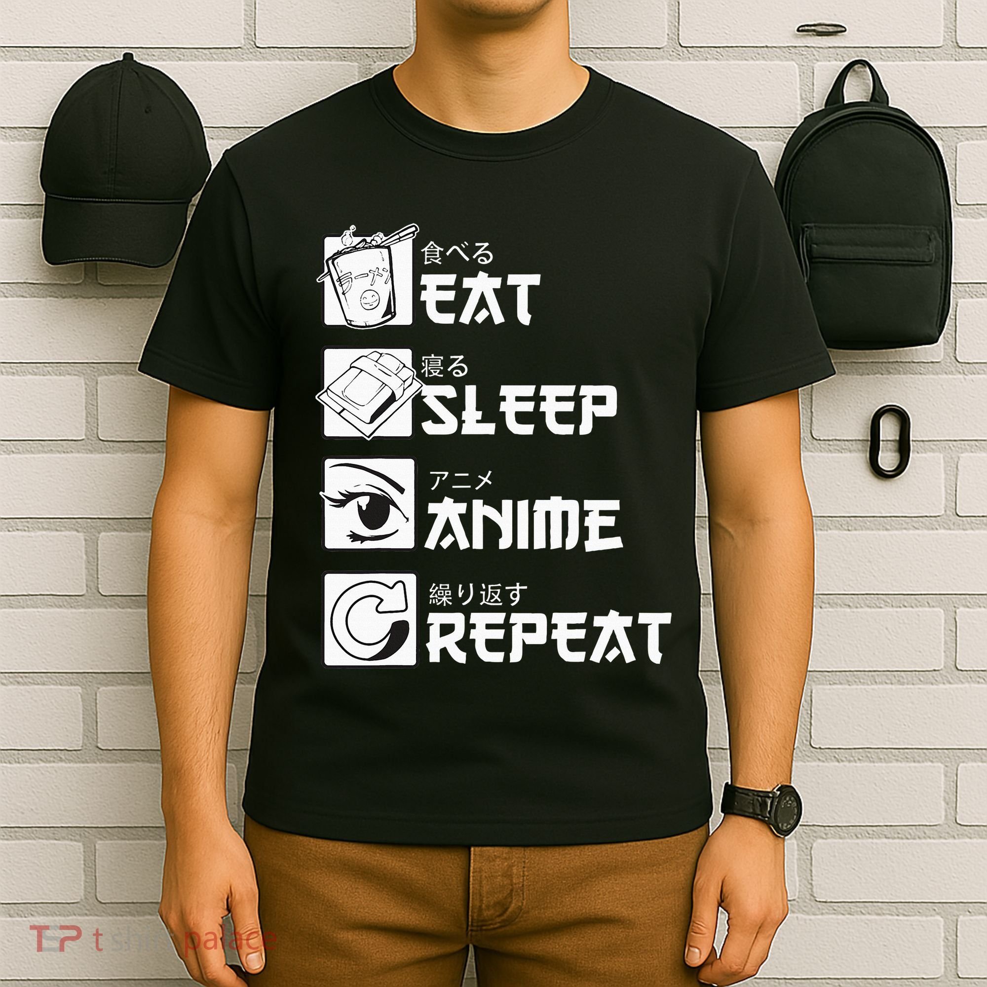 Eat Sleep Anime Repeat Manga T-Shirt