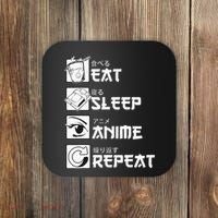 Eat Sleep Anime Repeat Manga Coaster thumb 0