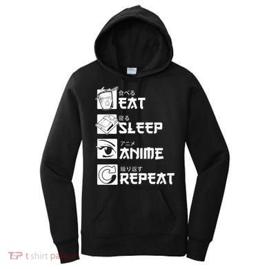 Eat Sleep Anime Repeat Manga Women's Hoodie