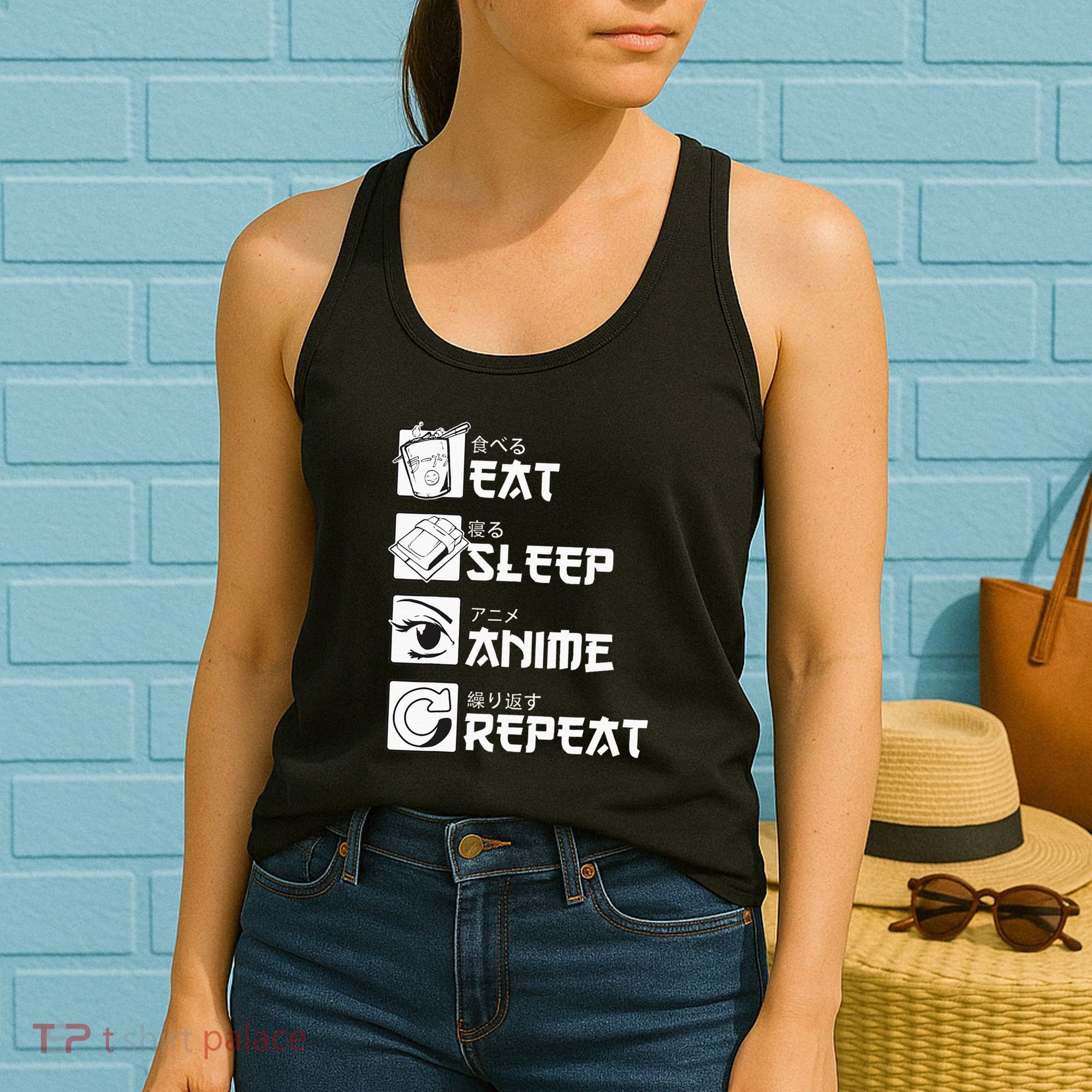 Eat Sleep Anime Repeat Manga Women's Tank Top