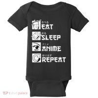 Eat Sleep Anime Repeat Manga Baby Bodysuit thumb 0