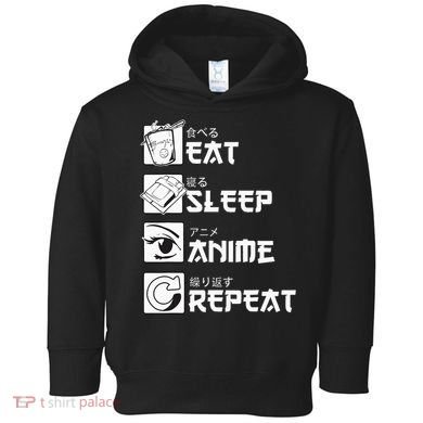 Eat Sleep Anime Repeat Manga Toddler Hoodie