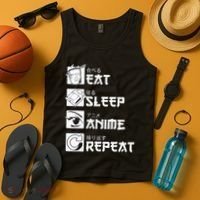 Eat Sleep Anime Repeat Manga Tank Top thumb 4