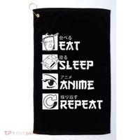 Eat Sleep Anime Repeat Manga Golf Towel thumb 0