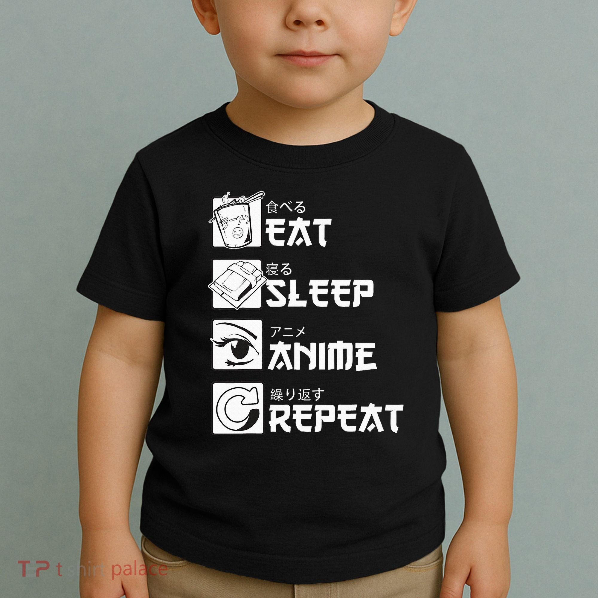 Eat Sleep Anime Repeat Manga Toddler T-Shirt