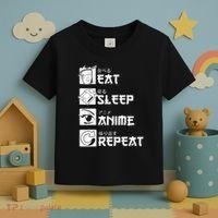 Eat Sleep Anime Repeat Manga Toddler T-Shirt thumb 3