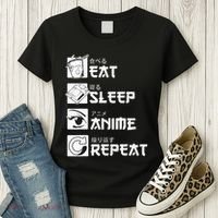 Eat Sleep Anime Repeat Manga Women's T-Shirt thumb 3
