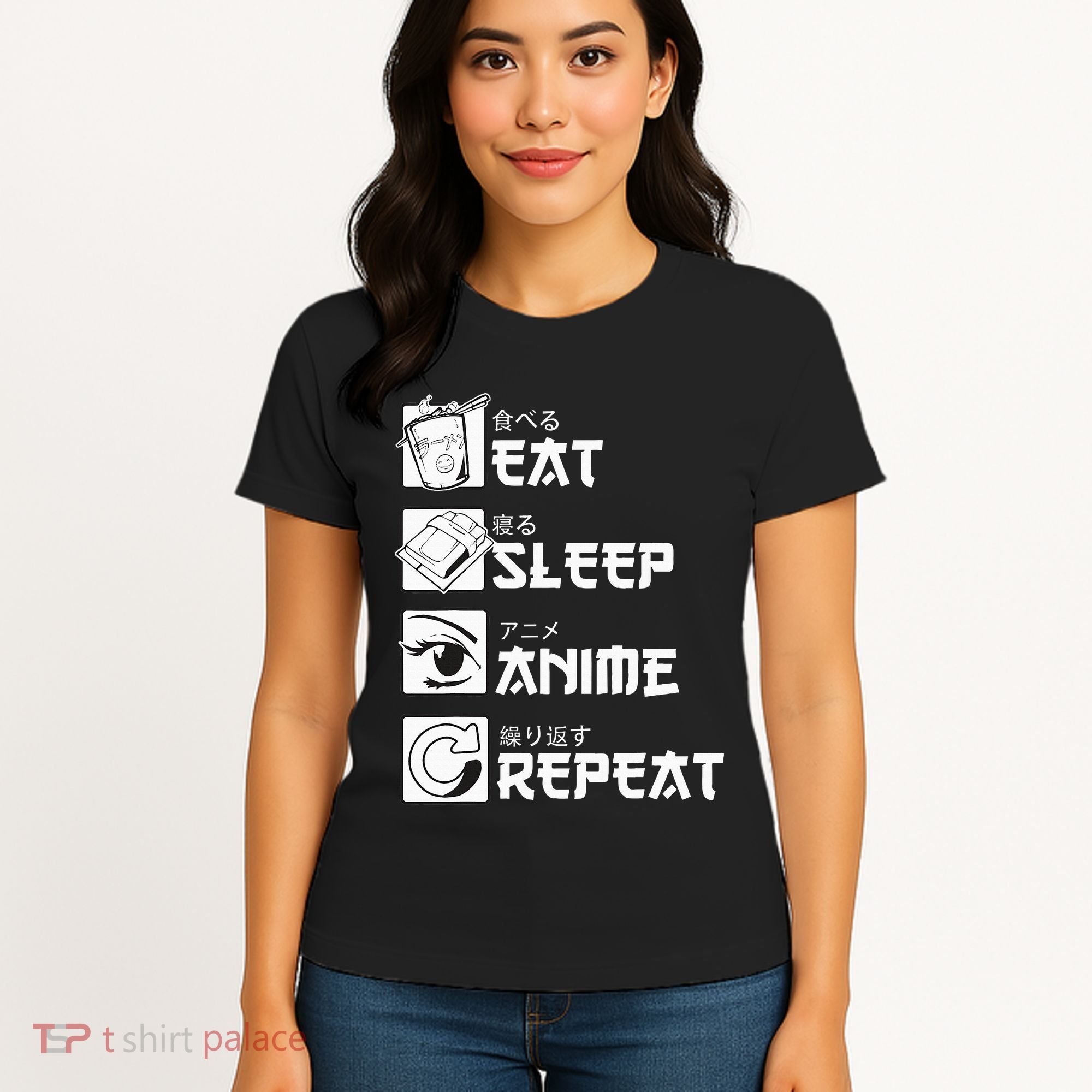 Eat Sleep Anime Repeat Manga Women's T-Shirt