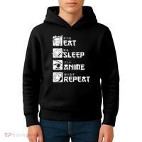 Eat Sleep Anime Repeat Manga Kids Hoodie thumb 4