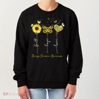 Ewings Sarcoma Awareness Faith Hope Love Leopard Sunflower Women's Sweatshirt thumb 0