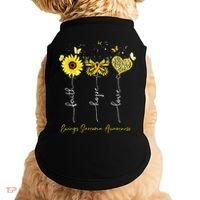 Ewings Sarcoma Awareness Faith Hope Love Leopard Sunflower Doggie Tank thumb 0