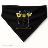 Ewings Sarcoma Awareness Faith Hope Love Leopard Sunflower USA-Made Doggie Bandana thumb 0