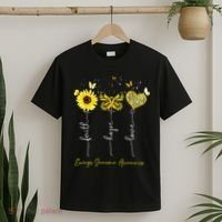 Ewings Sarcoma Awareness Faith Hope Love Leopard Sunflower T-Shirt thumb 2