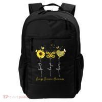 Ewings Sarcoma Awareness Faith Hope Love Leopard Sunflower Backpack thumb 0