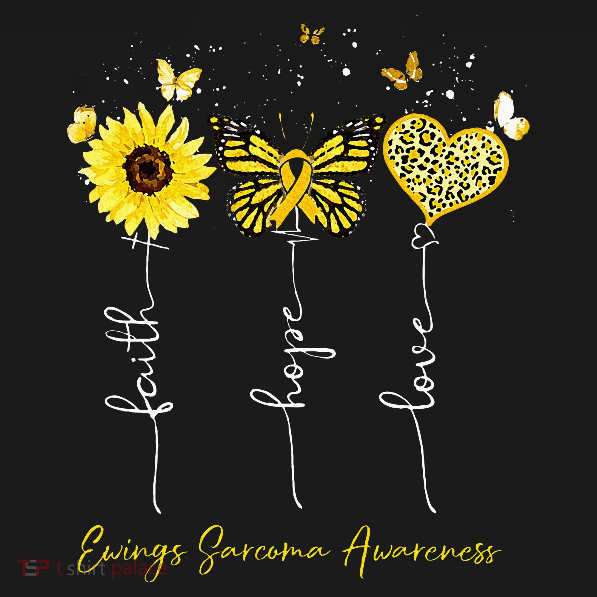 Ewings Sarcoma Awareness Faith Hope Love Leopard Sunflower Women's Tank Top